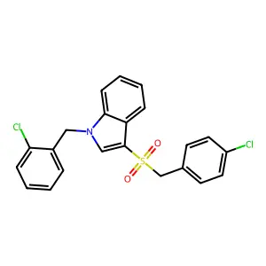1-[(2-chlorophenyl)methyl]-3-[(4-chlorophenyl)methylsulfonyl]indole structure