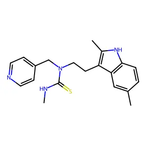 1-(2-(2,5-dimethyl-1H-indol-3-yl)ethyl)-3-methyl-1-(pyridin-4-ylmethyl)thiourea structure