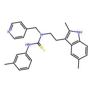 1-[2-(2,5-dimethyl-1H-indol-3-yl)ethyl]-3-(3-methylphenyl)-1-(pyridin-4-ylmethyl)thiourea structure