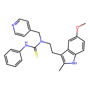 1-(2-(5-methoxy-2-methyl-1H-indol-3-yl)ethyl)-3-phenyl-1-(pyridin-4-ylmethyl)thiourea structure