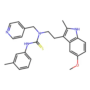 1-[2-(5-methoxy-2-methyl-1H-indol-3-yl)ethyl]-3-(3-methylphenyl)-1-(pyridin-4-ylmethyl)thiourea structure