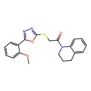 1-(3,4-dihydro-2H-quinolin-1-yl)-2-[[5-(2-methoxyphenyl)-1,3,4-oxadiazol-2-yl]sulfanyl]ethanone structure