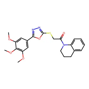 1-(3,4-dihydro-2H-quinolin-1-yl)-2-[[5-(3,4,5-trimethoxyphenyl)-1,3,4-oxadiazol-2-yl]sulfanyl]ethanone structure