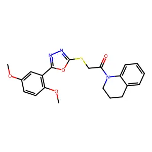 1-(3,4-dihydro-2H-quinolin-1-yl)-2-[[5-(2,5-dimethoxyphenyl)-1,3,4-oxadiazol-2-yl]sulfanyl]ethanone structure