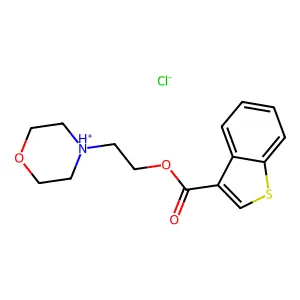 BENZO(b)THIOPHENE-3-CARBOXYLIC ACID, 2-(4-MORPHOLINYL)ETHYL ESTER, HYDROCHLORIDE structure