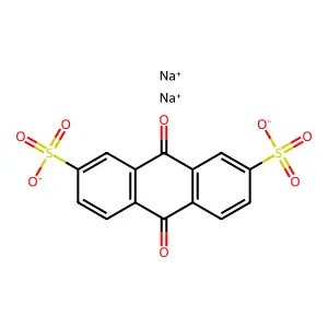 Disodium anthraquinone-2,7-disulfonate structure