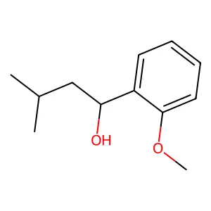 1-(2-methoxyphenyl)-3-methylbutan-1-ol structure