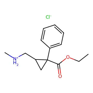 [(1S,2R)-2-ethoxycarbonyl-2-phenylcyclopropyl]methyl-methylazanium chloride structure