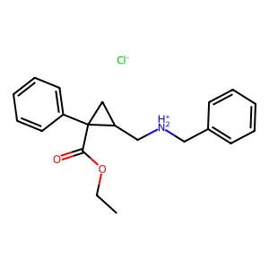benzyl-[[(1S,2R)-2-ethoxycarbonyl-2-phenylcyclopropyl]methyl]azanium chloride structure