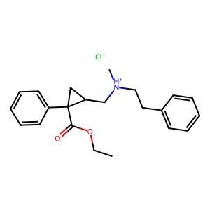 [(1S,2R)-2-ethoxycarbonyl-2-phenylcyclopropyl]methyl-methyl-(2-phenylethyl)azanium chloride structure
