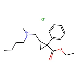 butyl-[[(1S,2R)-2-ethoxycarbonyl-2-phenylcyclopropyl]methyl]-methylazanium chloride structure
