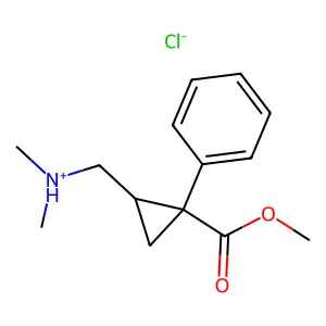 [(1S,2R)-2-methoxycarbonyl-2-phenylcyclopropyl]methyl-dimethylazanium chloride structure