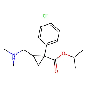 dimethyl-[[(1S,2R)-2-phenyl-2-propan-2-yloxycarbonylcyclopropyl]methyl]azanium chloride structure