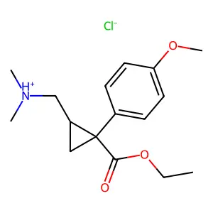 [(1S,2R)-2-ethoxycarbonyl-2-(4-methoxyphenyl)cyclopropyl]methyl-dimethylazanium chloride structure