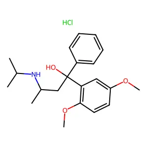 1-(2,5-dimethoxyphenyl)-1-phenyl-3-(propan-2-ylamino)butan-1-ol;hydrochloride structure