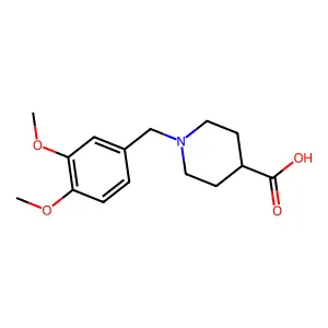 1-[(3,4-dimethoxyphenyl)methyl]piperidine-4-carboxylic acid structure