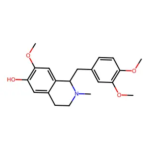 1-(3,4-dimethoxybenzyl)-7-methoxy-2-methyl-1,2,3,4-tetrahydroisoquinolin-6-ol structure
