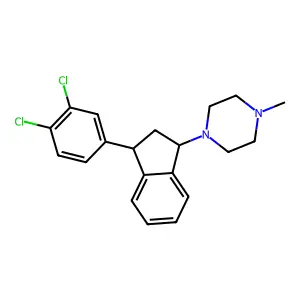 1-[3-(3,4-dichlorophenyl)-2,3-dihydro-1H-inden-1-yl]-4-methylpiperazine structure