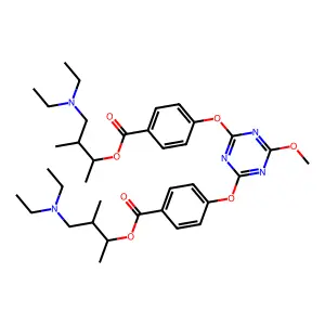 [4-(diethylamino)-3-methylbutan-2-yl] 4-[[4-[4-[4-(diethylamino)-3-methylbutan-2-yl]oxycarbonylphenoxy]-6-methoxy-1,3,5-triazin-2-yl]oxy]benzoate structure