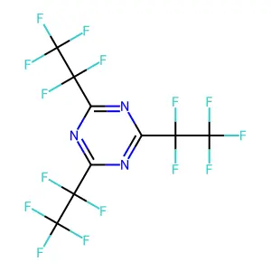 2,4,6-tris(1,1,2,2,2-pentafluoroethyl)-1,3,5-triazine structure