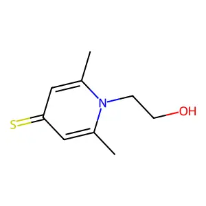 1-(2-hydroxyethyl)-2,6-dimethylpyridine-4(1H)-thione structure