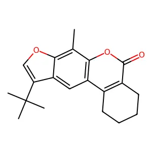 10-tert-butyl-7-methyl-1,2,3,4-tetrahydro-5H-benzo[c]furo[3,2-g]chromen-5-one structure