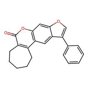 11-phenyl-2,3,4,5-tetrahydrocyclohepta[c]furo[3,2-g]chromen-6(1H)-one structure