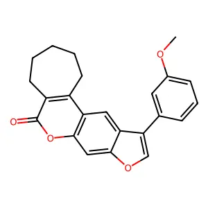 11-(3-methoxyphenyl)-2,3,4,5-tetrahydrocyclohepta[c]furo[3,2-g]chromen-6(1H)-one structure