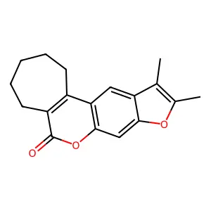 10,11-dimethyl-2,3,4,5-tetrahydrocyclohepta[c]furo[3,2-g]chromen-6(1H)-one structure