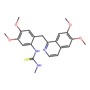 1-[2-[(6,7-dimethoxyisoquinolin-1-yl)methyl]-4,5-dimethoxyphenyl]-3-methylthiourea structure