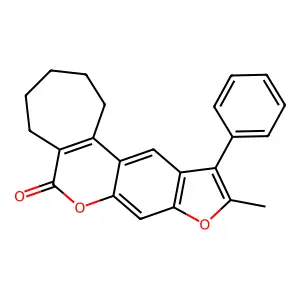 10-methyl-11-phenyl-2,3,4,5-tetrahydrocyclohepta[c]furo[3,2-g]chromen-6(1H)-one structure