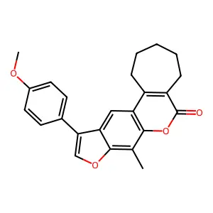 11-(4-methoxyphenyl)-8-methyl-2,3,4,5-tetrahydrocyclohepta[c]furo[3,2-g]chromen-6(1H)-one structure