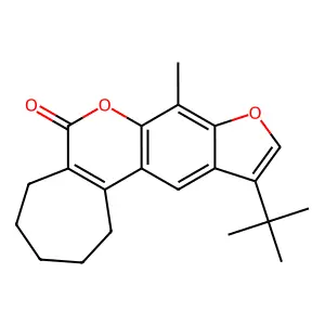 11-(tert-butyl)-8-methyl-2,3,4,5-tetrahydrocyclohepta[c]furo[3,2-g]chromen-6(1H)-one structure