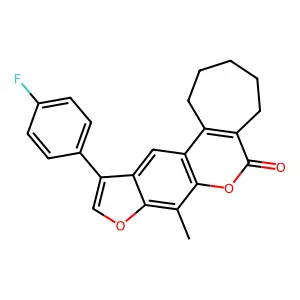 11-(4-fluorophenyl)-8-methyl-2,3,4,5-tetrahydrocyclohepta[c]furo[3,2-g]chromen-6(1H)-one structure