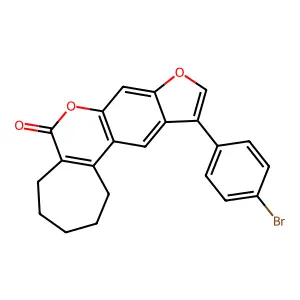 11-(4-bromophenyl)-2,3,4,5-tetrahydrocyclohepta[c]furo[3,2-g]chromen-6(1H)-one structure