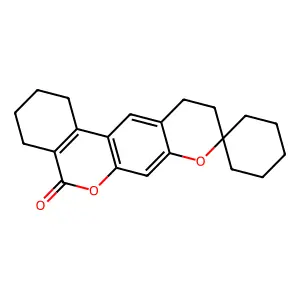 1,2,3,4,10,11-hexahydro-5H-spiro[benzo[c]pyrano[3,2-g]chromene-9,1'-cyclohexan]-5-one structure