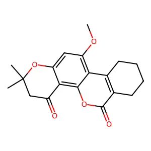11-methoxy-2,2-dimethyl-2,3,7,8,9,10-hexahydrobenzo[c]pyrano[2,3-h]chromen-4,6-dione structure