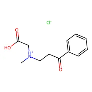 GLYCINE, N-METHYL-N-(3-OXO-3-PHENYLPROPYL)-, HYDROCHLORIDE structure