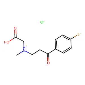 GLYCINE, N-(3-(4-BROMOPHENYL)-3-OXOPROPYL)-N-METHYL-, HYDROCHLORIDE structure