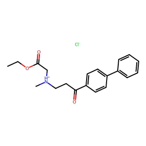 Glycine, N-(3-(1,1'-biphenyl)-4-yl-3-oxopropyl)-N-methyl-, ethyl ester, hydrochloride structure