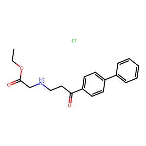 N-(3-(1,1'-Biphenyl)-4-yl-3-oxopropyl)glycine ethyl ester hydrochloride structure