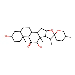 10,16-dihydroxy-5',7,9,13-tetramethylspiro[5-oxapentacyclo[10.8.0.02,9.04,8.013,18]icosane-6,2'-oxane]-11-one structure