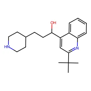 1-(2-tert-butylquinolin-4-yl)-3-piperidin-4-ylpropan-1-ol structure