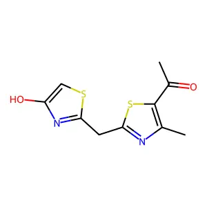 1-[2-[(4-hydroxy-1,3-thiazol-2-yl)methyl]-4-methyl-1,3-thiazol-5-yl]ethanone structure