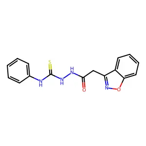 1-[[2-(1,2-benzoxazol-3-yl)acetyl]amino]-3-phenylthiourea structure