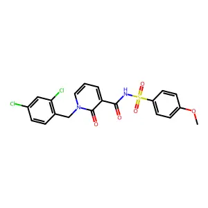 1-[(2,4-dichlorophenyl)methyl]-N-(4-methoxyphenyl)sulfonyl-2-oxopyridine-3-carboxamide structure