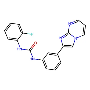 1-(2-fluorophenyl)-3-(3-imidazo[1,2-a]pyrimidin-2-ylphenyl)urea structure