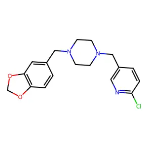 1-(1,3-benzodioxol-5-ylmethyl)-4-[(6-chloro-3-pyridinyl)methyl]piperazine structure