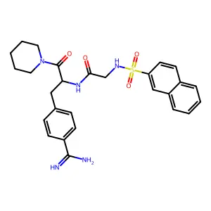 N-[3-(4-carbamimidoylphenyl)-1-oxo-1-piperidin-1-ylpropan-2-yl]-2-(naphthalen-2-ylsulfonylamino)acetamide structure