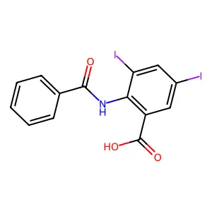 ANTHRANILIC ACID, N-BENZOYL-3,5-DIIODO- structure